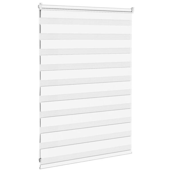 vidaXL Zebra Blind White 110x100 cm Fabric Width 105.9 cm Polyester
