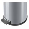 Hailo Pedal Bin Solid L 18L Silver with Galvanized Inner Bin