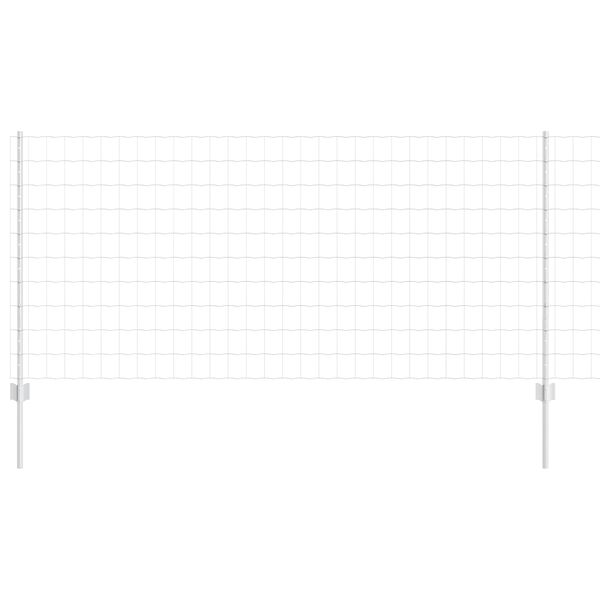 vidaXL Fence with Post Silver 1 x 25 m Steel