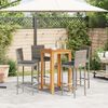 vidaXL 5 Piece Garden Bar Set Grey Solid Wood Acacia and Poly Rattan