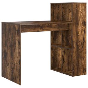 vidaXL Desk Smoked Oak Engineered Wood 108 x 55 x 103.5 cm