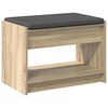 vidaXL Hall Bench with Cushion with Shelf Sonoma Oak 63 x 38 x 45 cm