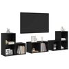 vidaXL TV Cabinet Set Wall-mounted 6 pcs Black Oak Engineered Wood