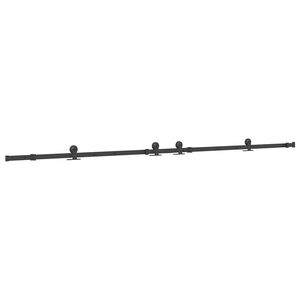vidaXL Sliding Door Hardware Kit 305 cm Steel Black