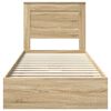 vidaXL Storage Bed with Drawer Sonoma Oak 90 x 200 cm Engineered Wood