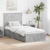 vidaXL Bed Frame with Drawer Concrete Grey 90 x 190 cm Engineered Wood