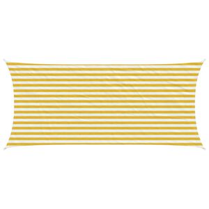 vidaXL Sunshade Sail Yellow and White 2 x 4.5 m HDPE