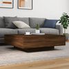 vidaXL Coffee Table with LED Lights Brown Oak 100x100x31 cm