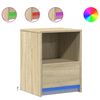 vidaXL Bedside Cabinets with LED Lights 2 pcs Sonoma Oak Engineered Wood