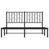 vidaXL Metal Bed Frame without Mattress with Headboard Black 140x200cm