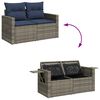 vidaXL 6 Piece Garden Sofa Set with Cushions Grey Poly Rattan