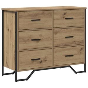 vidaXL Chest of Drawers 6-Drawer Artisan Oak 91 x 35.5 x 74.5 cm