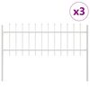 vidaXL Garden Fence 3 pcs White 5.1 x 0.6 m Powder-coated Steel