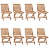 vidaXL Folding Garden Chairs 8 pcs Solid Teak Wood