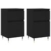 vidaXL Sideboards 2 pcs Black 40x35x70 cm Engineered Wood