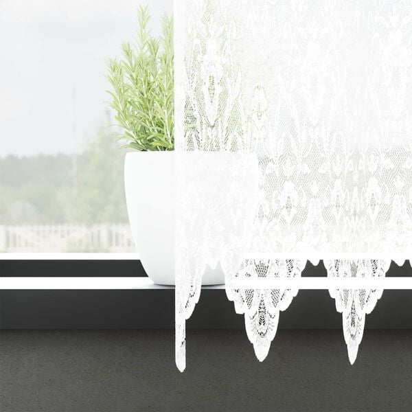 vidaXL Lace Curtain with Curtains Floral White 200 x 500 cm Polyester