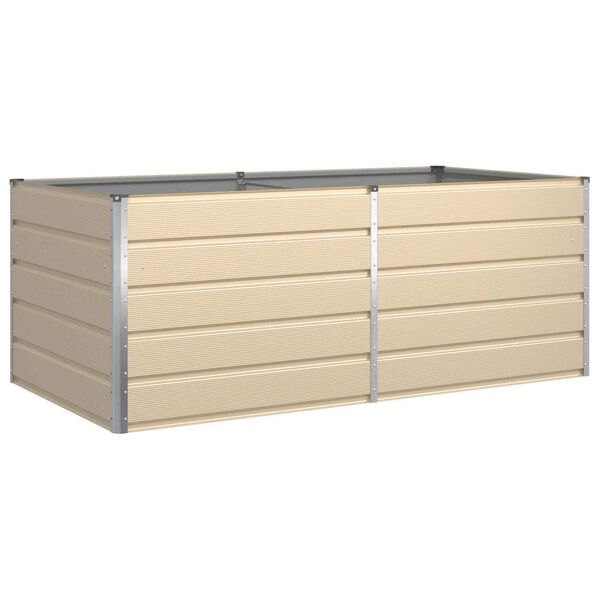 vidaXL Planter Ivory 195 x 100 x 75 cm Galvanised Steel