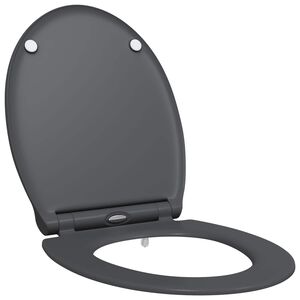 vidaXL Toilet Seat Anthracite 45.5 x 37.5 x 3.8 cm Duroplast