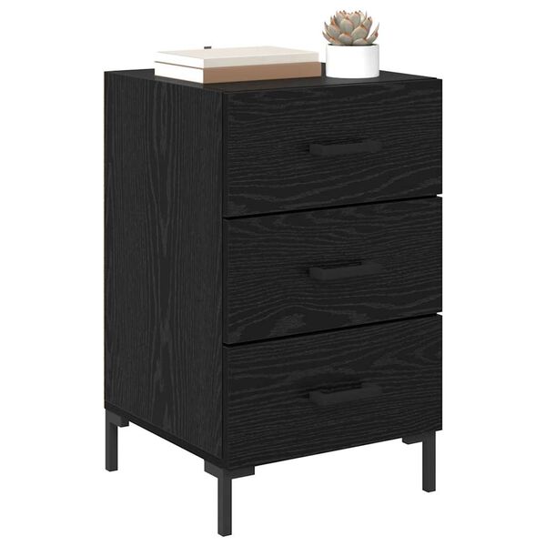vidaXL Bedside Cabinet Black Oak 40 x 40 x 66 cm Engineered Wood