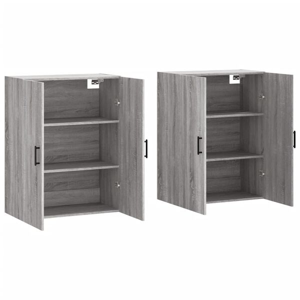 vidaXL Wall Mounted Cabinets 2 pcs Grey Sonoma 69.5x34x90 cm