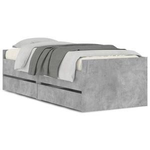 vidaXL Bed Frame with Drawers without Mattress Concrete Grey 90x190 cm Single