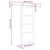 vidaXL Sliding Door White and Black 93 x 232 cm Solid Pine Wood