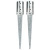 vidaXL Ground Spikes 2 pcs Silver 8x61 cm Galvanised Steel