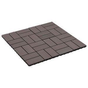 vidaXL Decking Tile 22 pcs Dark Brown 30 x 30 cm WPC