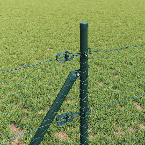 vidaXL Fence Post Green 25 x 0.8 m (36 mm mesh) Steel and PVC
