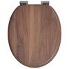 vidaXL Toilet Seat 2 pcs Brown 44 x 38 cm MDF board