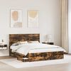 vidaXL Bed Frame with Drawer Smoked Oak 160 x 200 cm Engineer Wood