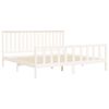 vidaXL Bed Frame without Mattress White Solid Wood Pine Super King Size