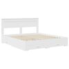 vidaXL Bed Frame with Headboard White 200 x 200 cm Engineered Wood