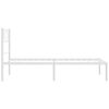 vidaXL Metal Bed Frame without Mattress with Headboard White 107x203cm