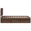 vidaXL Bed Frame with Headboard Brown Oak 120 x 200 cm Solid Pine Wood