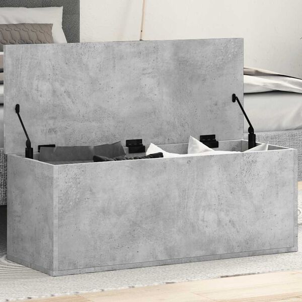vidaXL Storage Box Concrete Grey 90x35x35 cm Engineered Wood