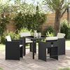 vidaXL Garden Dining Set 5 pcs Black Poly Rattan