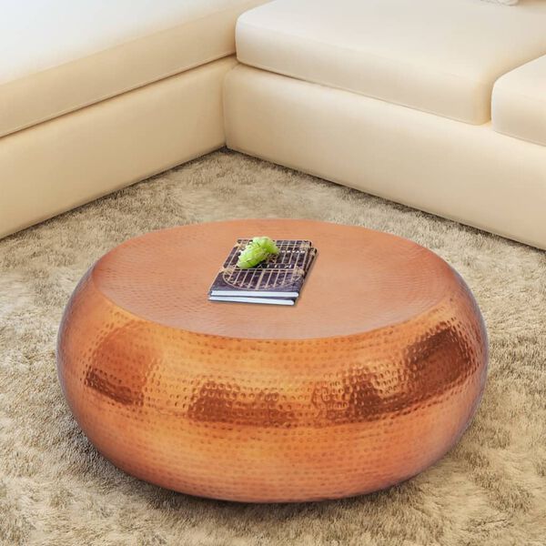 vidaXL Hammered Aluminium Coffee Table Brass/Copper Colour