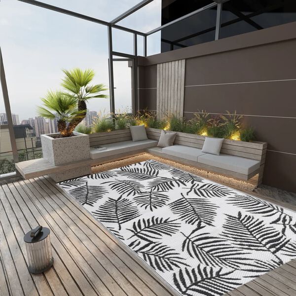 vidaXL Outdoor Rug ARAKIL Black 140x200 cm PP