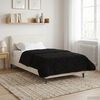 vidaXL Summer Duvet Black 140 x 200 cm Microfiber and Teddy fleece
