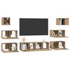 vidaXL TV Cabinet Set Wall-mounted 8 pcs Artisan Oak Engineered Wood