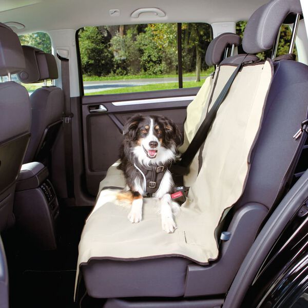 TRIXIE Car Back Seat Cover for Dogs 140x120 cm Divisible Beige