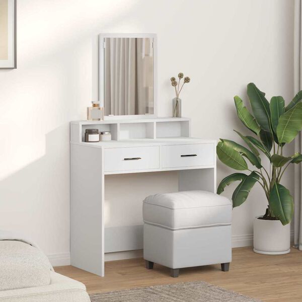 vidaXL Dressing Table White 79 x 41 x 140 cm Engineered Wood
