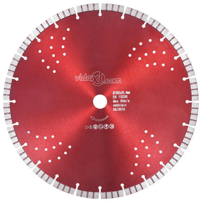 vidaXL Diamond Cutting Disc with Turbo and Holes Steel 350 mm