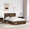 vidaXL Bed Frame with Drawer Smoked Oak 150 x 200 cm Engineered Wood