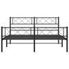 vidaXL Metal Bed Frame without Mattress with Footboard Black 140x190cm