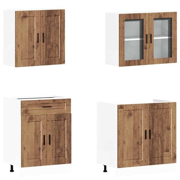 vidaXL 4 Piece Kitchen Cabinet Set Porto Old Wood Engineered Wood