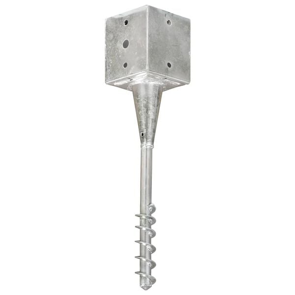 vidaXL Ground Spikes 2 pcs Silver 12x12x56 cm Galvanised Steel