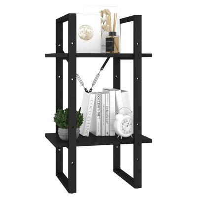 vidaXL 2-Tier Book Cabinet Black 40x30x70 cm Engineered Wood