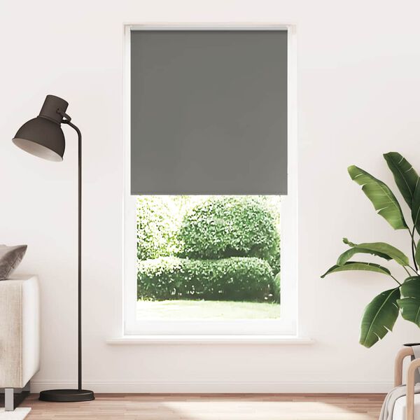 vidaXL Roller Blind Blackout Grey 115x230 cm Fabric Width 110.7 cm Polyester
